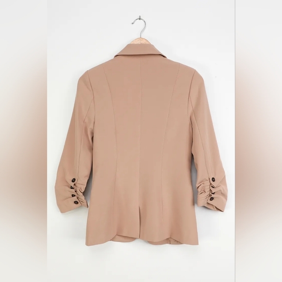 Lulus Here for Business Taupe Ruched Blazer - Picture 10 of 11